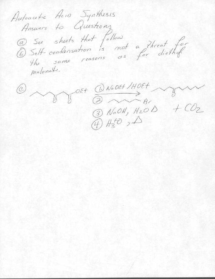 Malonic Ester Synthesis Acetoacetic Acid Ester Synthesis